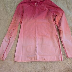 Figs Gradient Pink Long Sleeve Underscrub In Fing Pink